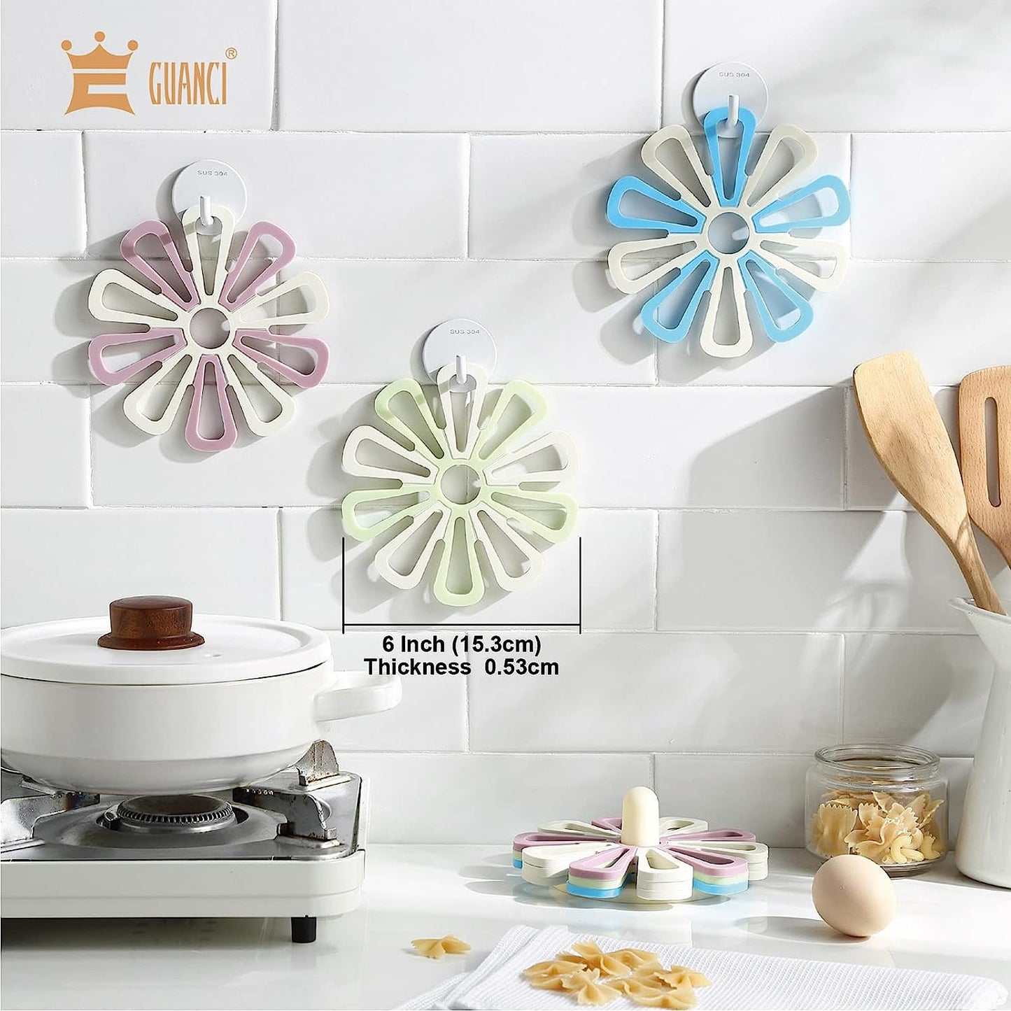 Set of 6 Silicone Trivet Mat - HaHaHome