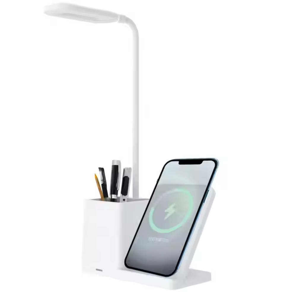 3-in-1 Wireless Charger with Pen Holder and Lamp