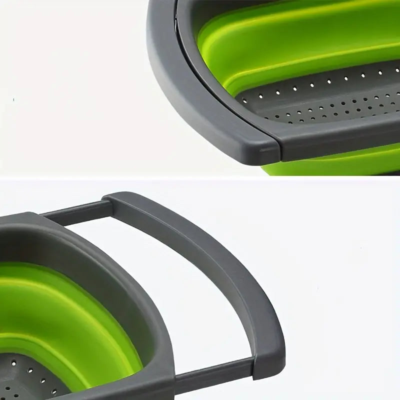 Foldable Silicone Drainage Basket with Extendable Handles - HaHaHome
