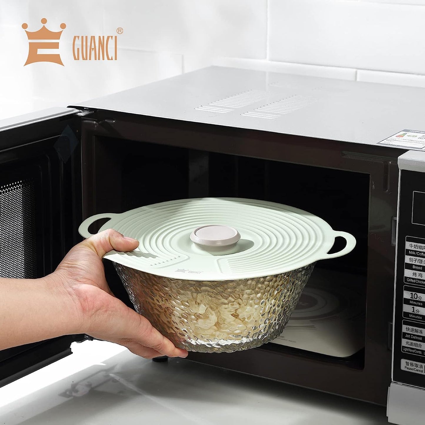 Set of 8 Microwavable Silicone Suction Lids - HaHaHome