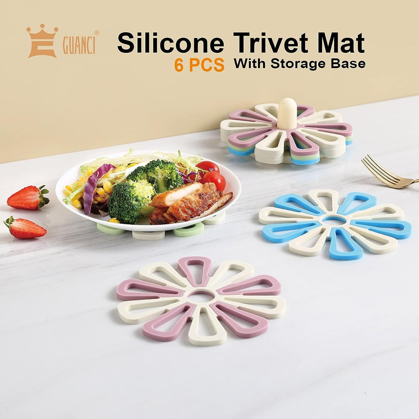 Set of 6 Silicone Trivet Mat - HaHaHome
